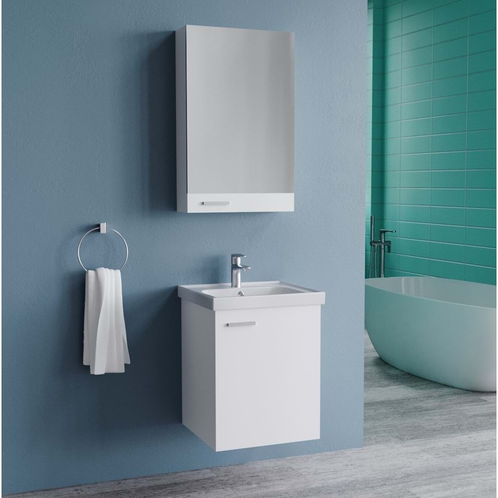 EVA 50 CM BEYAZ BANYO DOLABI TAKIM