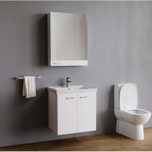 EVA 60 CM BEYAZ BANYO DOLABI TAKIM