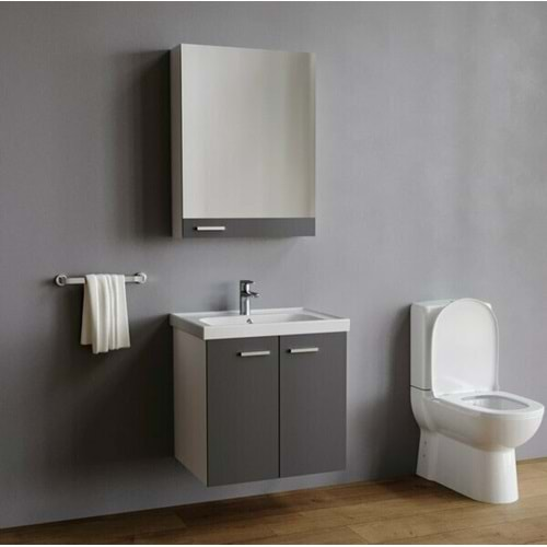 EVA 65 CM ANTRASİT BANYO DOLABI TAKIM